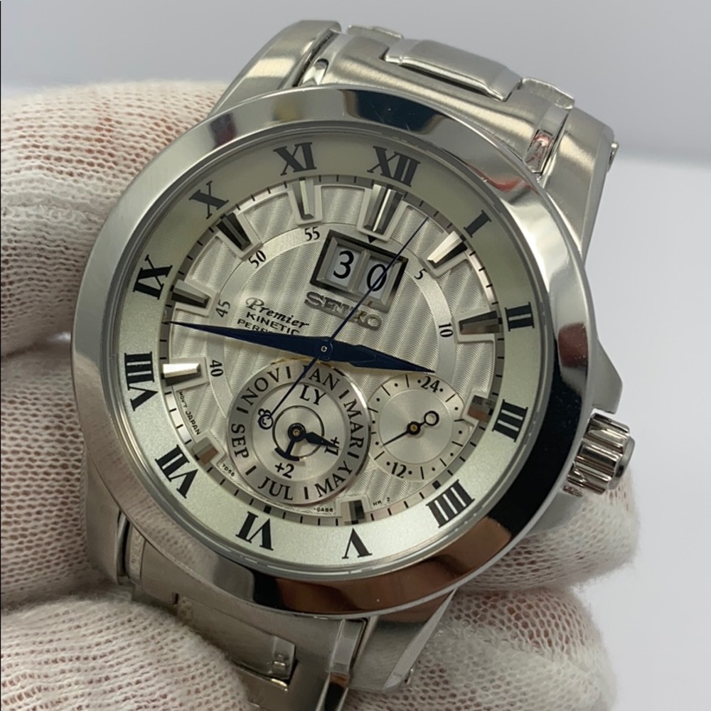 Seiko Premier kinetic date watch SNP091P1 - Picture 3 of 6